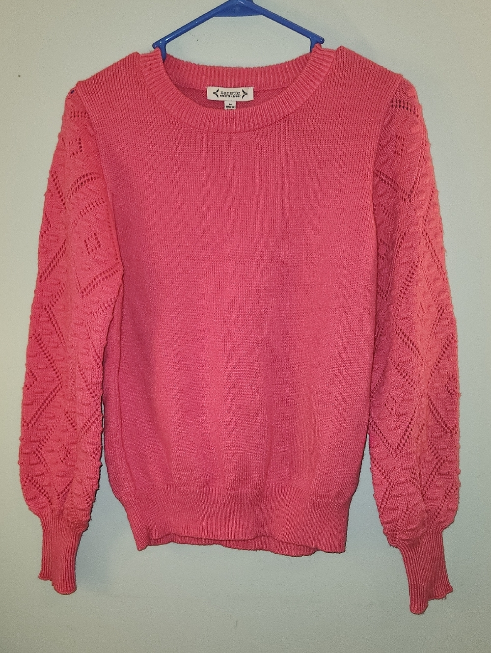 Hot Pink Sz Med Nanette LEPORE Sweater w/ Detailed Sleeves